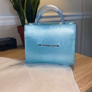 **NEW**Brandon Blackwood ESR Tote-Baby Blue Satin